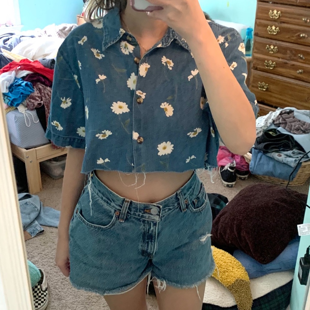 Denim crop top